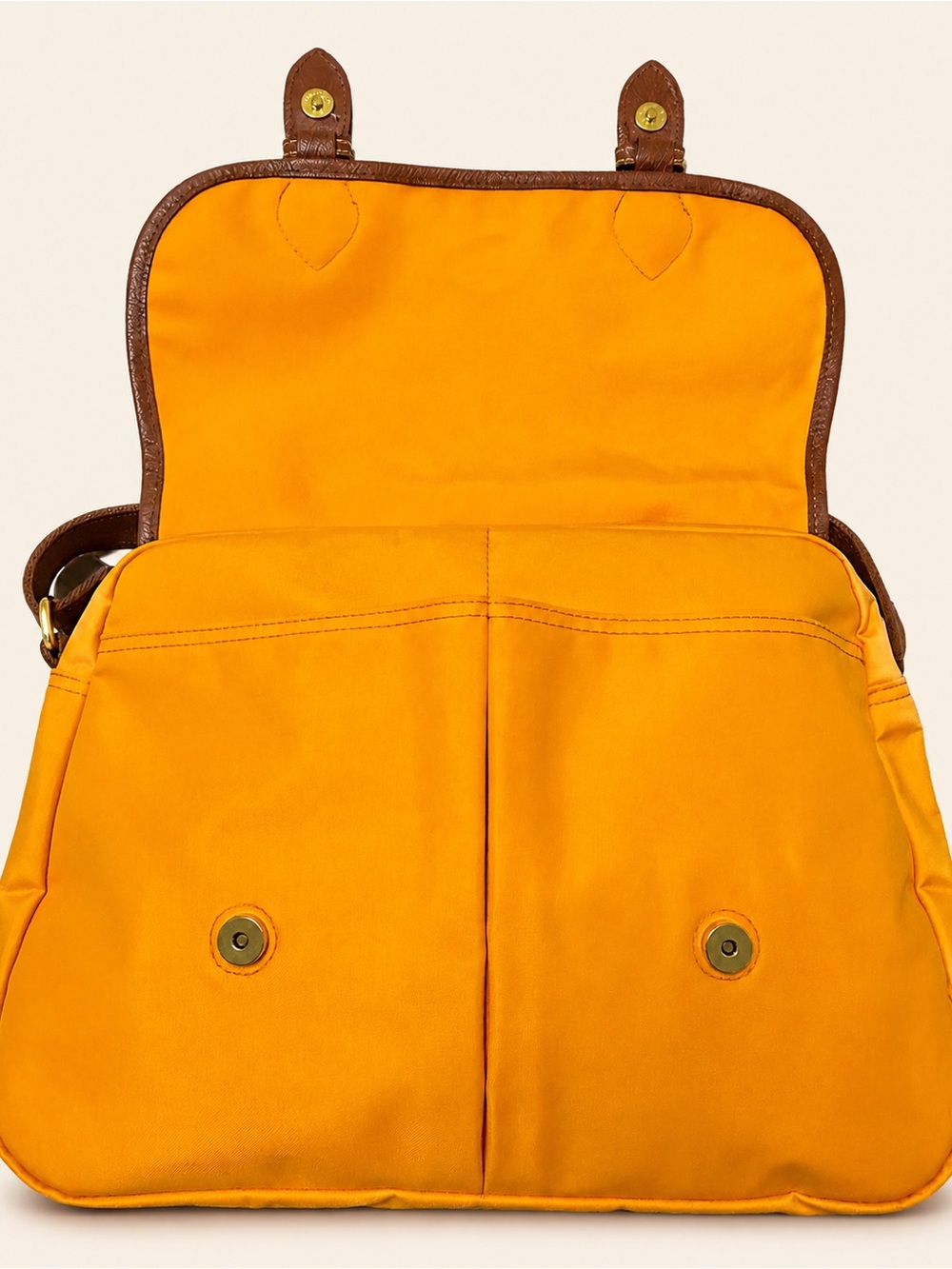Longchamp Vintage Le Pliage Orange Nylon Messenger Crossbody Bag - Picture 7 of 11